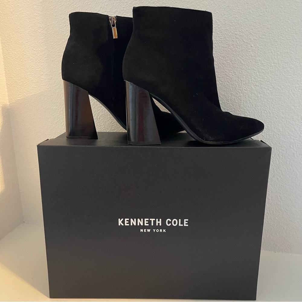Kenneth Cole Bootie Gladis Sexy Black Heeled Ankle Boots Size 6.5